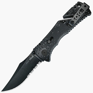 Нож складной \"SOG Trident\" с серрейторной заточкой и черным покрытием (TiNi)